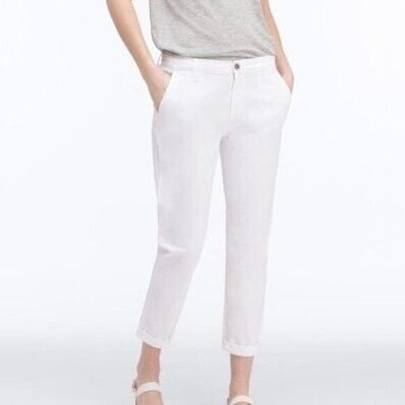 AG Adriano Goldschmied Size 26 Tristan Tailored Trouser Stretch White - Picture 2 of 12